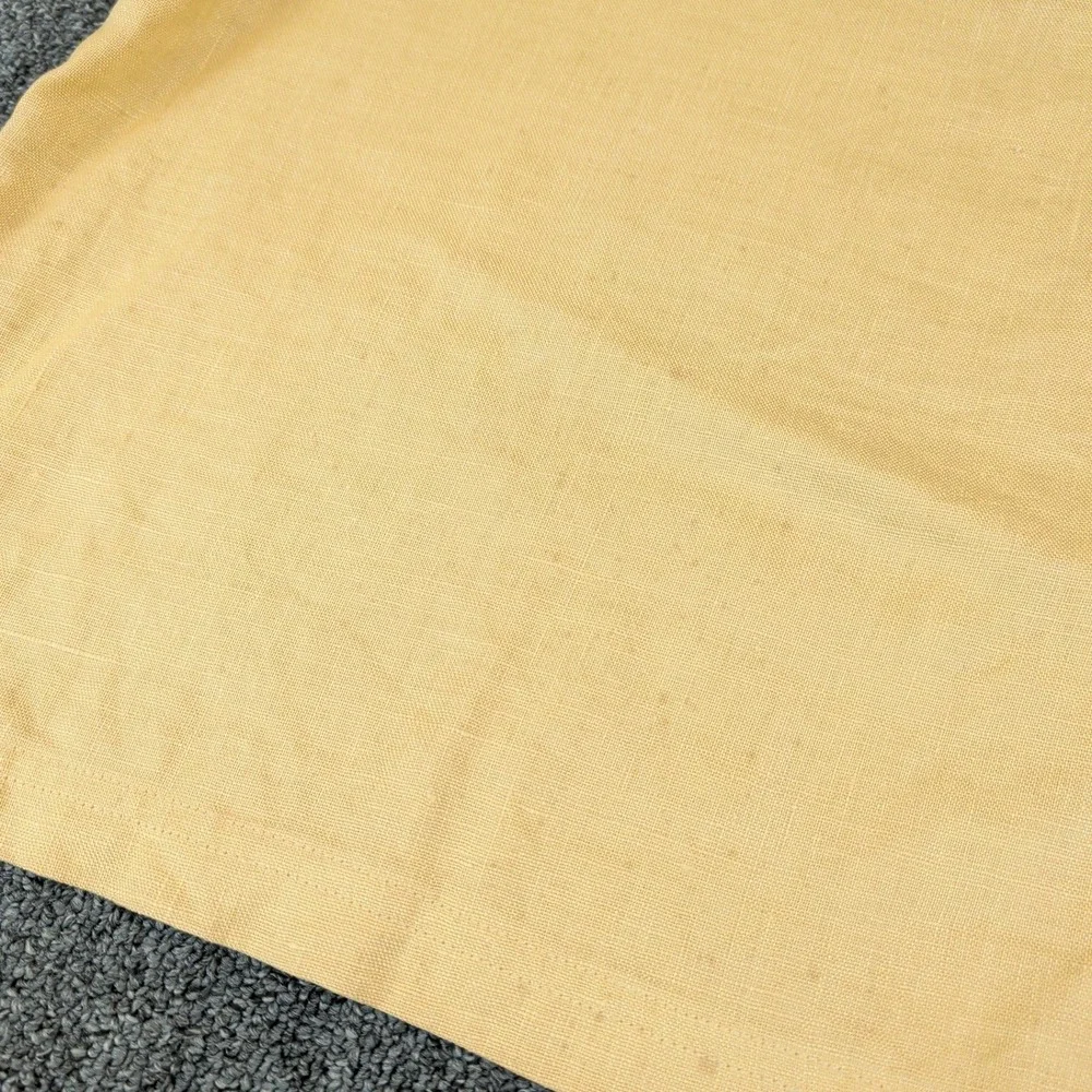 David‎ Dart Women VTG Linen Shirt L Yellow Short Sleeve Pocket Boho Made in USA